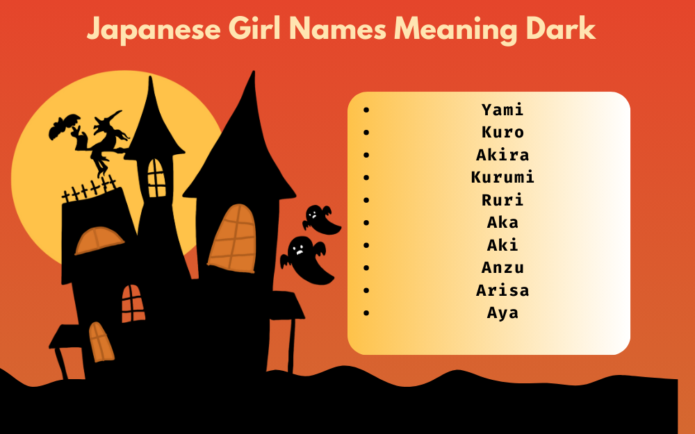 Japanese Girl Names Meaning Dark