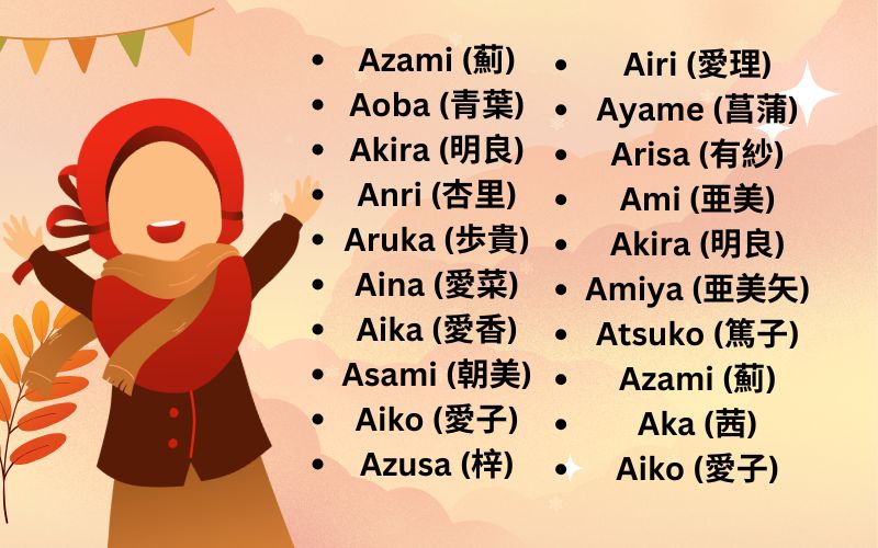 Japanese Girl Names That Start with A